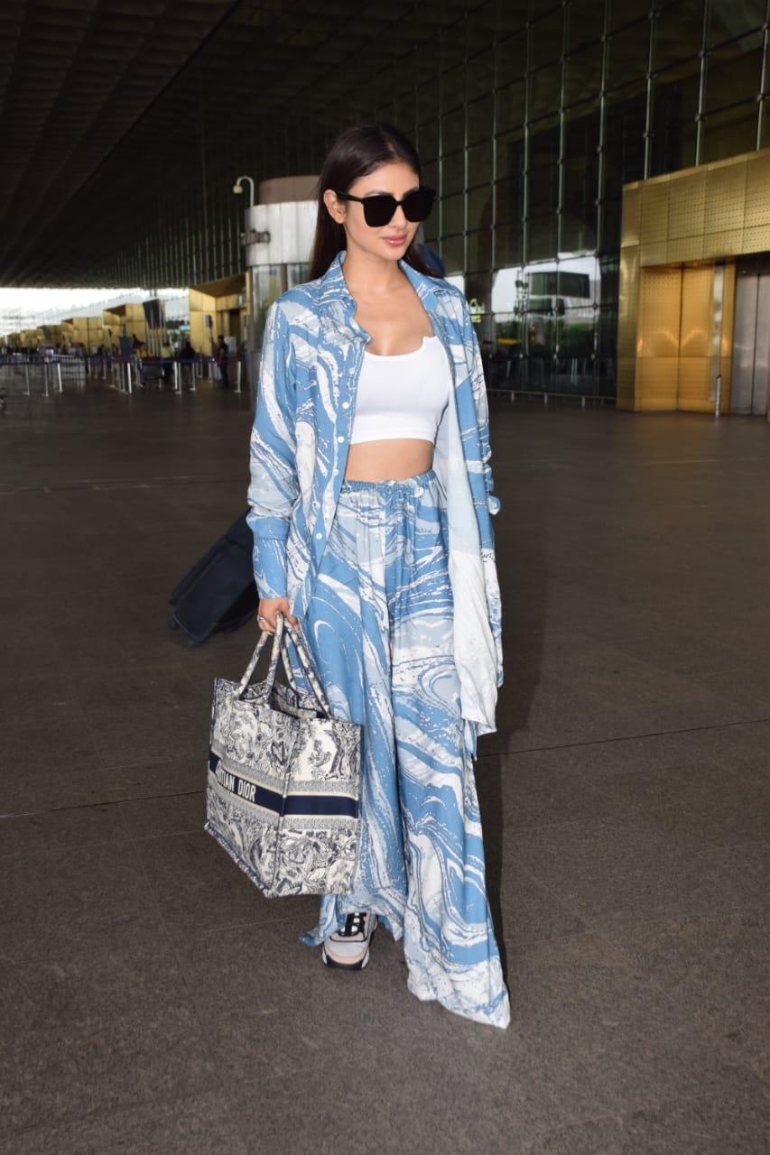 Mouni Roy was seen at the airport in the wee hours of the day